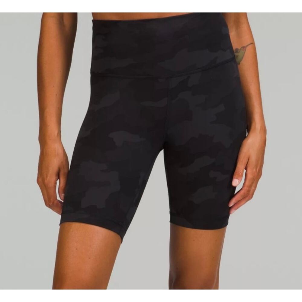 Lululemon Align High Rise Short 8" Heritage 365 Camo Deep Coal Multi 8